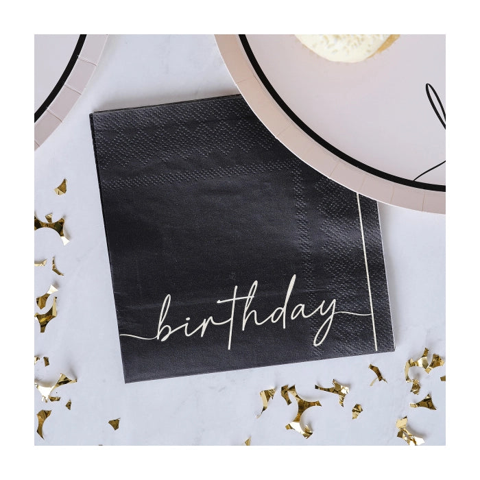 Papieren servetten Birthday 25cm 16 stuks