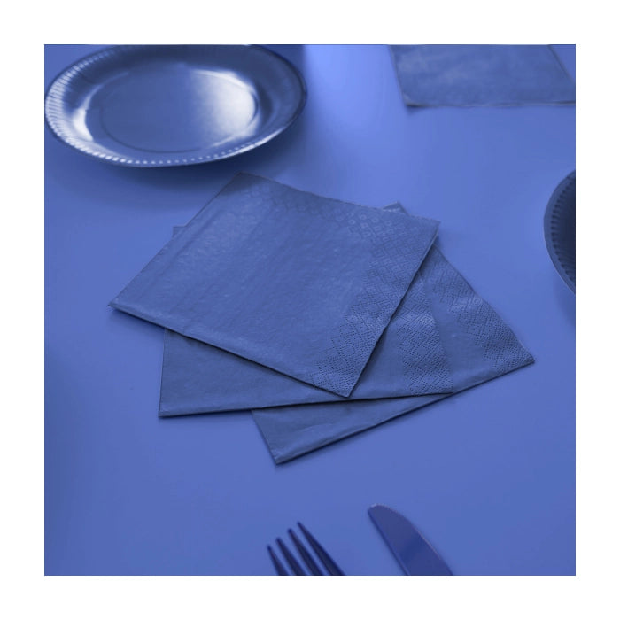 Papieren servetten blauw 20 stuks 33x33cm