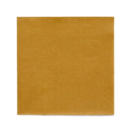 Papieren servetten goud 20 stuks 33x33cm