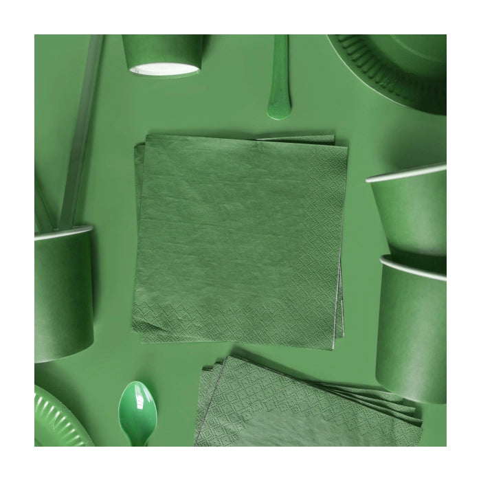 Papieren servetten groen 20 stuks 33x33cm