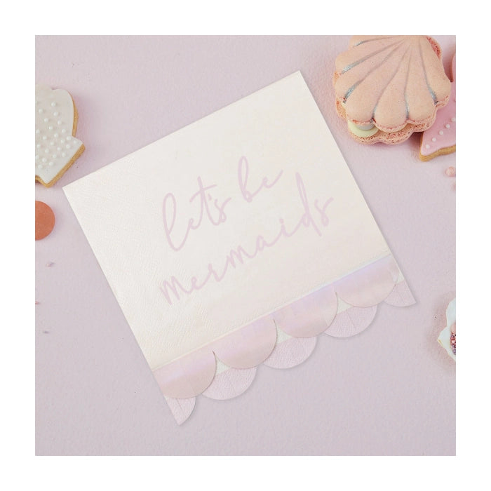 Papieren servetten Let's be Mermaids 16 stuks 16x16cm