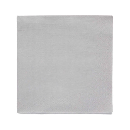 Papieren servetten zilver 20 stuks 33x33cm