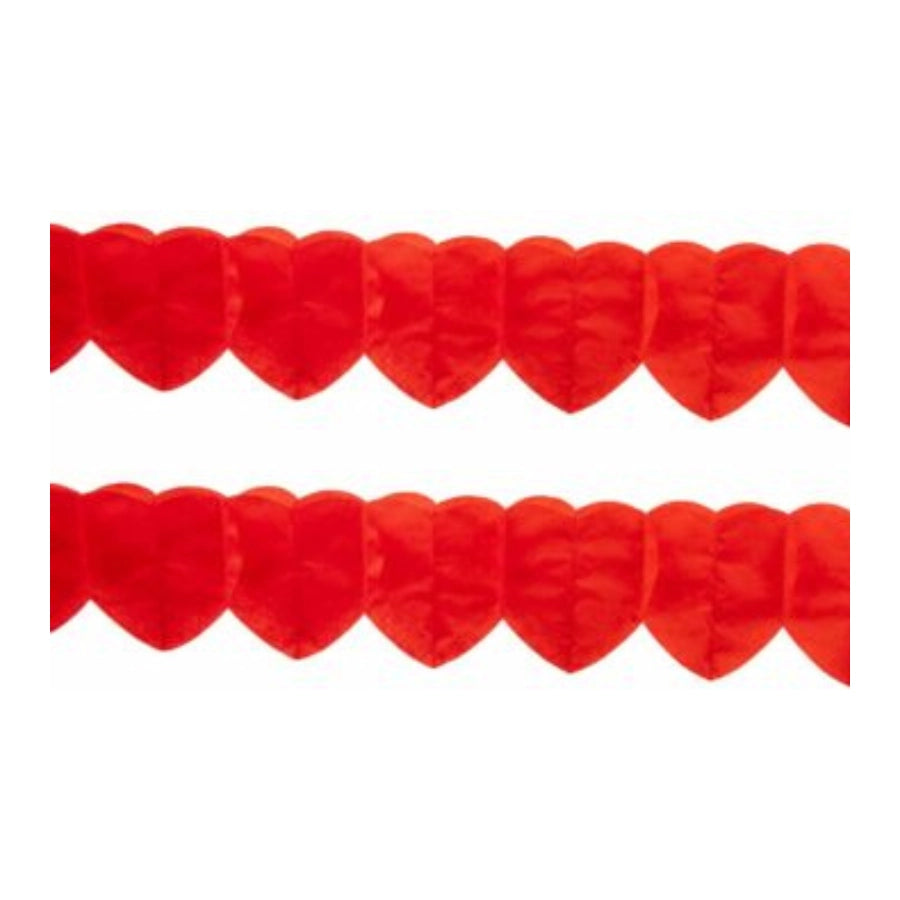 Papieren slinger Hartjes Rood - 2 stuks - 2,5 meter