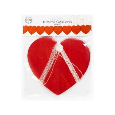 Papieren slinger Hartjes Rood - 6 meter
