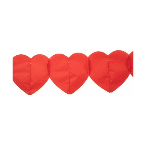 Papieren slinger Hartjes Rood - 6 meter