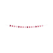 Papieren slinger mini Hartjes Roze - 3 meter