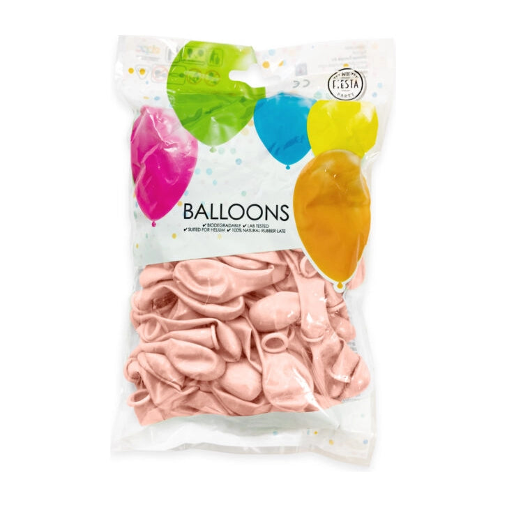Parel Rosé Gouden Ballonnen 13cm 100 stuks