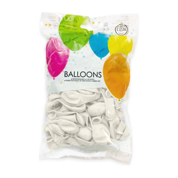 Parel witte Ballonnen 13cm 100 stuks