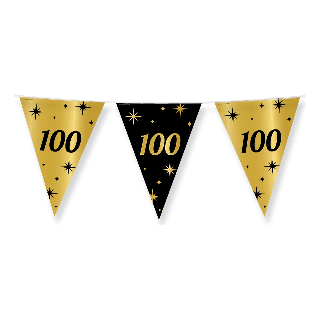 Party vlaggen 100 jaar Goud Zwart