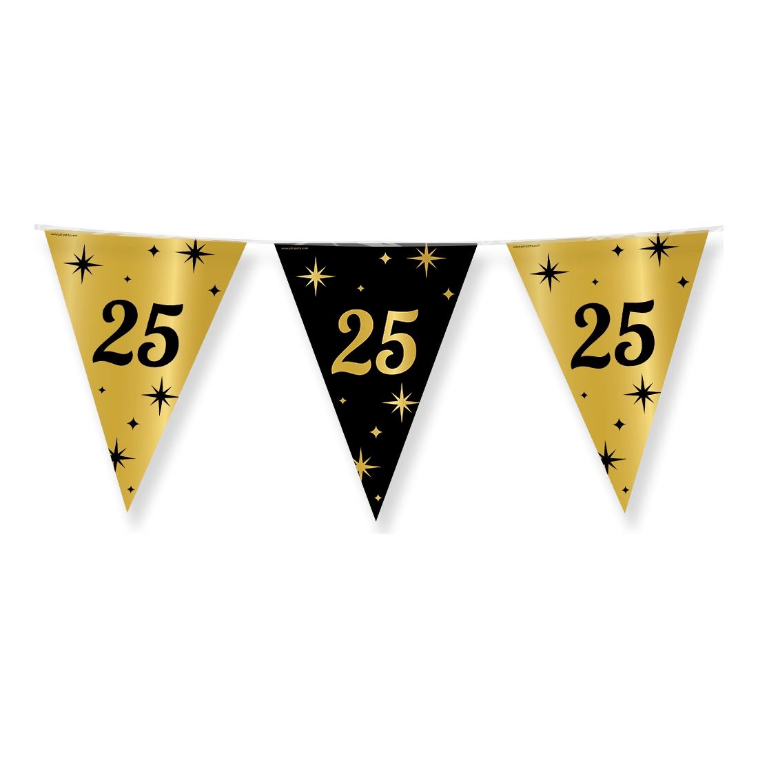 Party vlaggen 25 jaar Goud Zwart