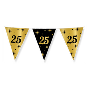 Party vlaggen 25 jaar Goud Zwart