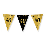 Party vlaggen 40 jaar Goud Zwart