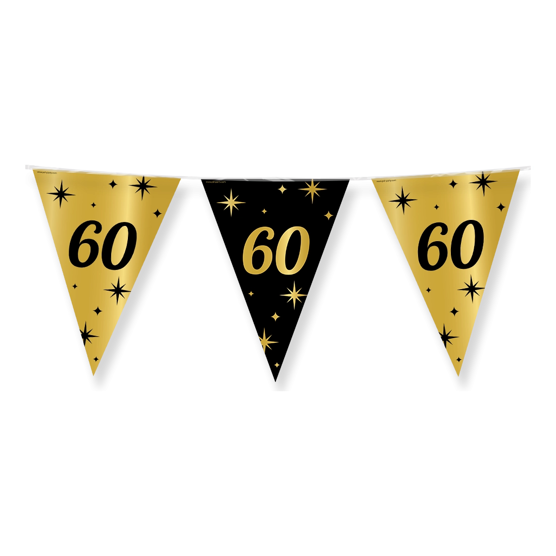 Party vlaggen 60 jaar Goud Zwart