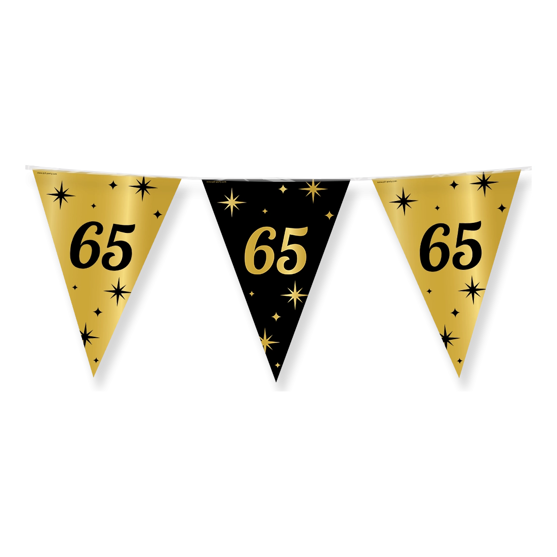 Party vlaggen 65 jaar Goud Zwart