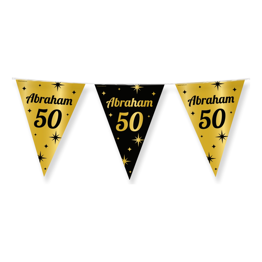 Party vlaggen Abraham - 50 jaar Goud Zwart