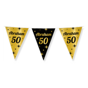 Party vlaggen Abraham - 50 jaar Goud Zwart
