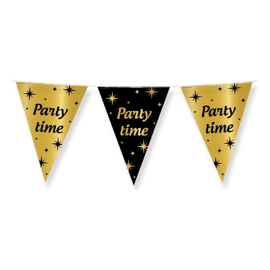 Party vlaggen Party Time Goud Zwart