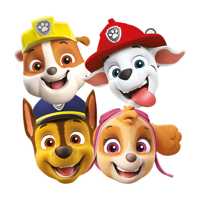 Paw Patrol papieren feestmaskers 8 stuks