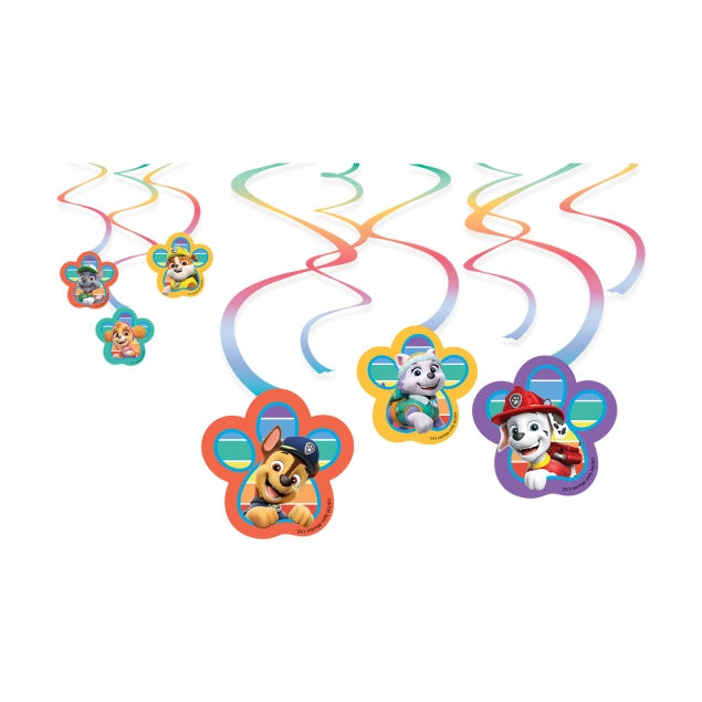Paw Patrol Swirl decoraties 60cm 6 stuks