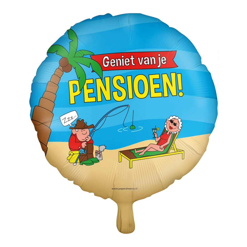Pensioen Cartoon - Folieballon 45cm