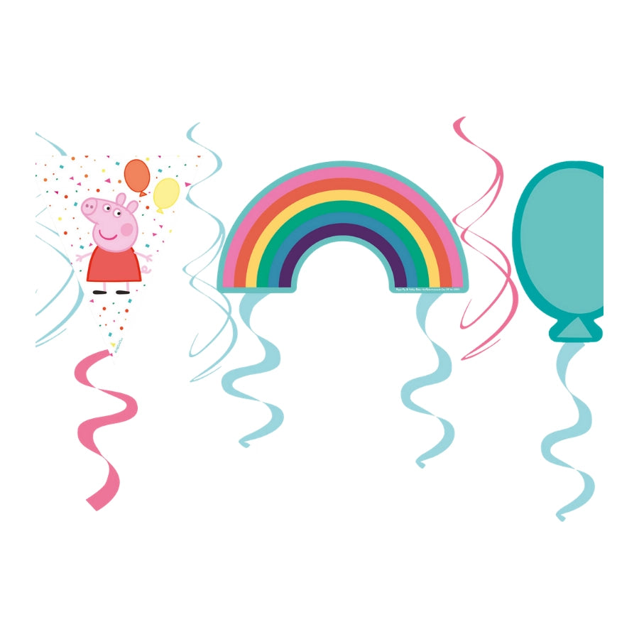 Peppa Pig Swirl Spiraal Decoratie 6 stuks