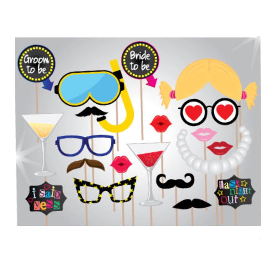 Photo booth props vrijgezellenfeest 20 stuks