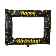Photo frame Happy Birthday goud zwart 66x85cm opblaasbaar
