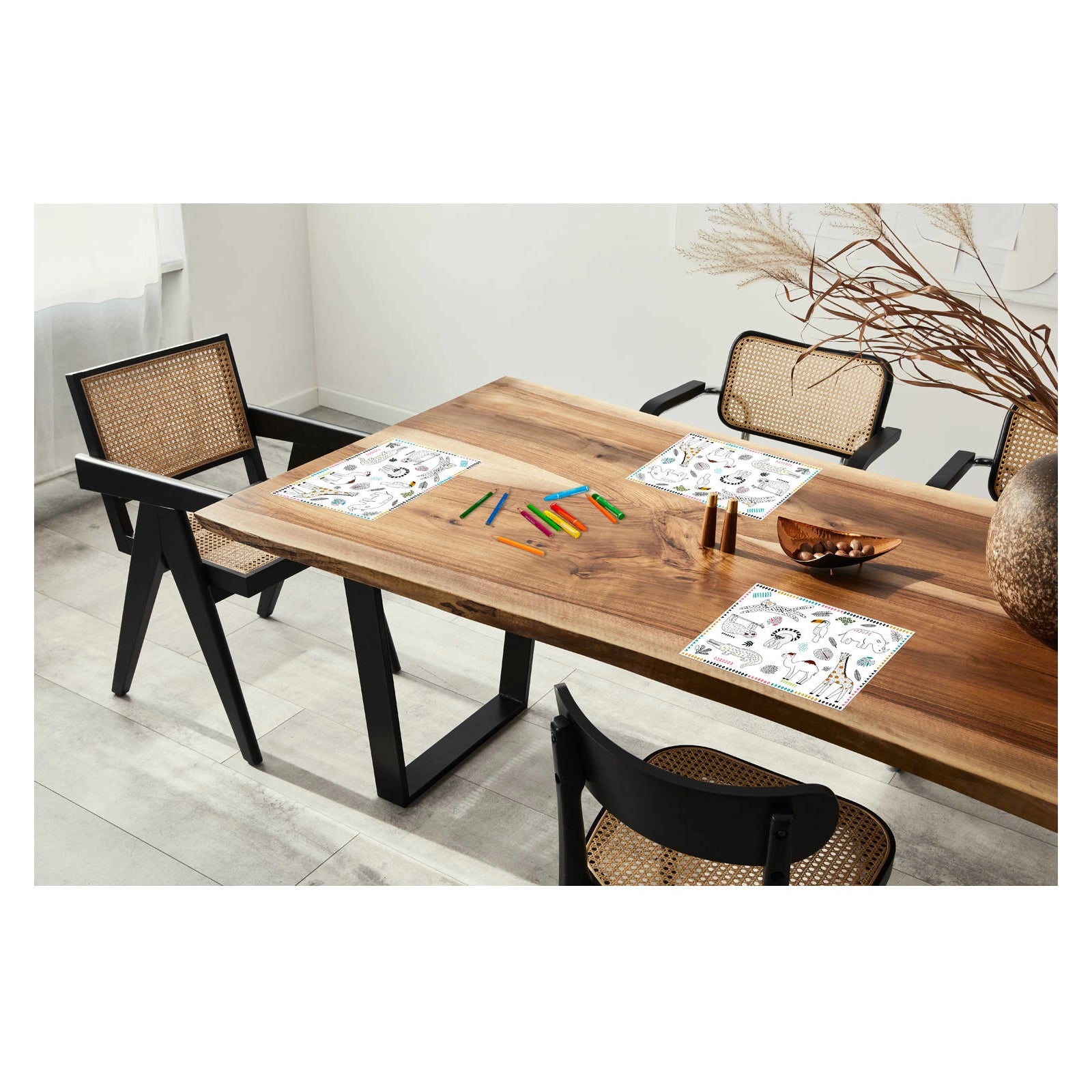 Placemats Kleurplaten Zoo Party - 6 stuks