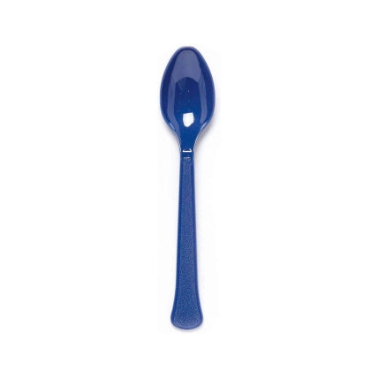 Plastic lepel blauw 24 stuks