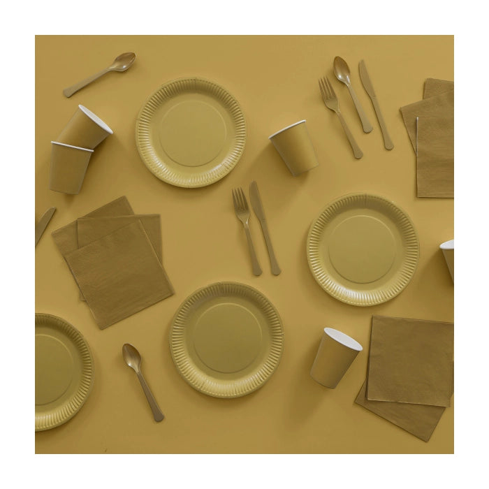 Plastic lepel goud 24 stuks