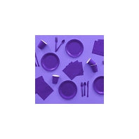 Plastic lepel paars 24 stuks