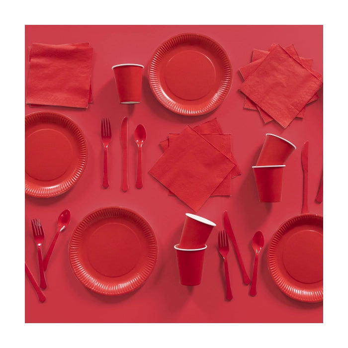 Plastic lepel rood 24 stuks