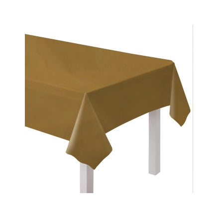 Plastic tafelkleed goud 137x274cm
