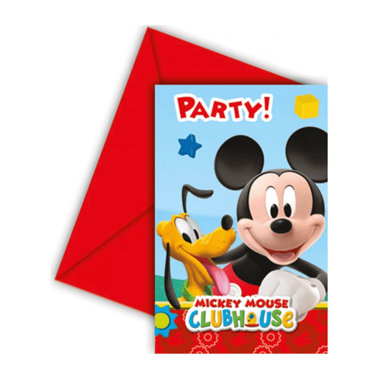 Playful Mickey Uitnodigingen met envelop