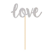 Prikkers "Love" zilver 18cm 6 stuks