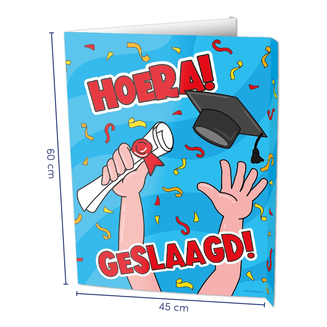 Raambord - Geslaagd school cartoon - 45x60cm
