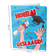 Raambord - Geslaagd school cartoon - 45x60cm