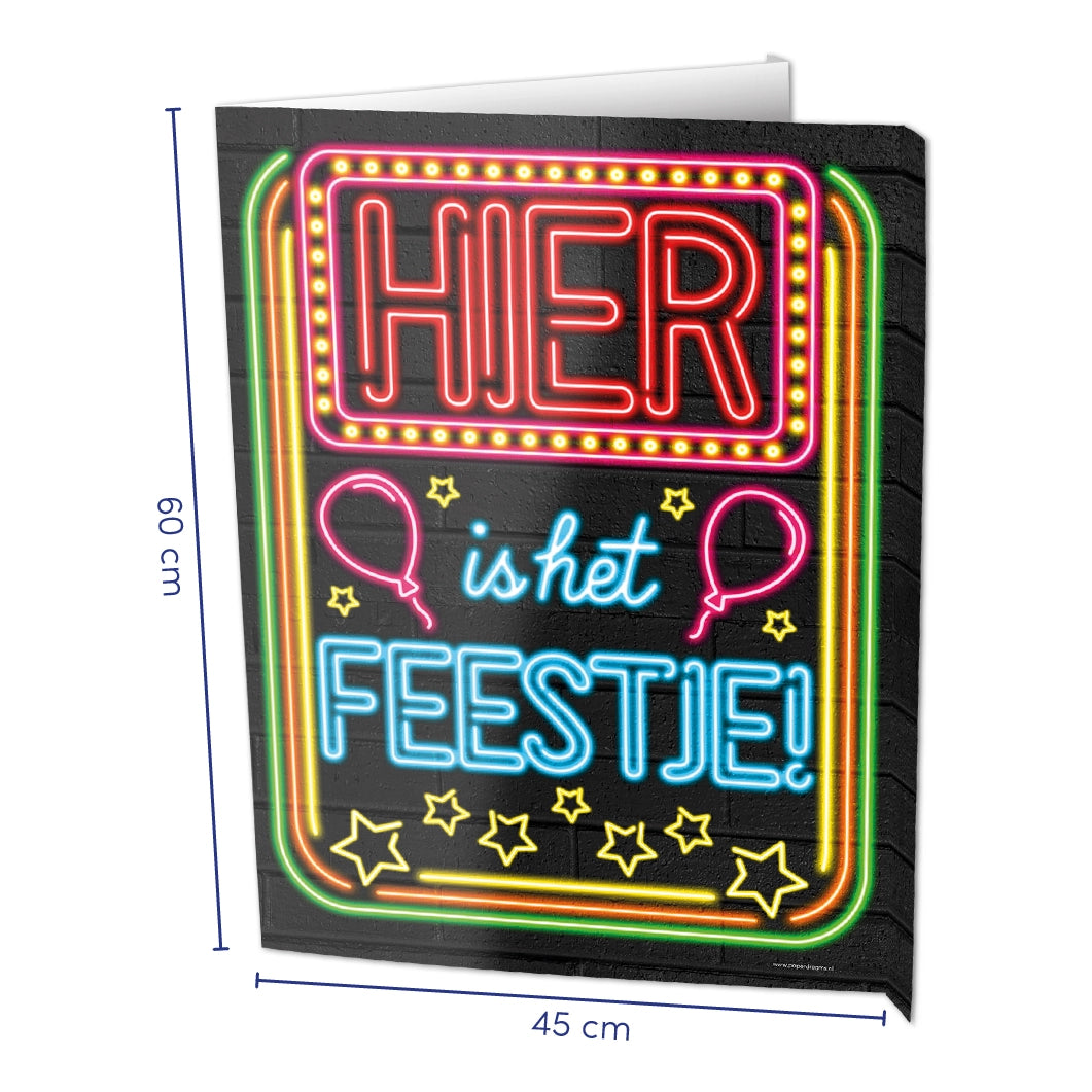 Raambord Hier is het Feestje