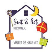 Raambord Sint & Piet, hier wonen... 50cm beschrijfbaar