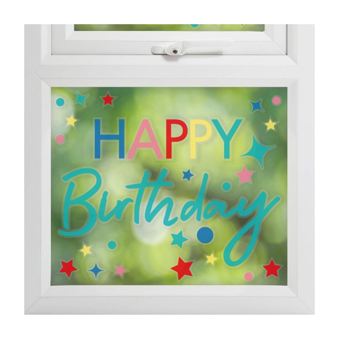 Raamstickers happy birthday Mix it up Brights
