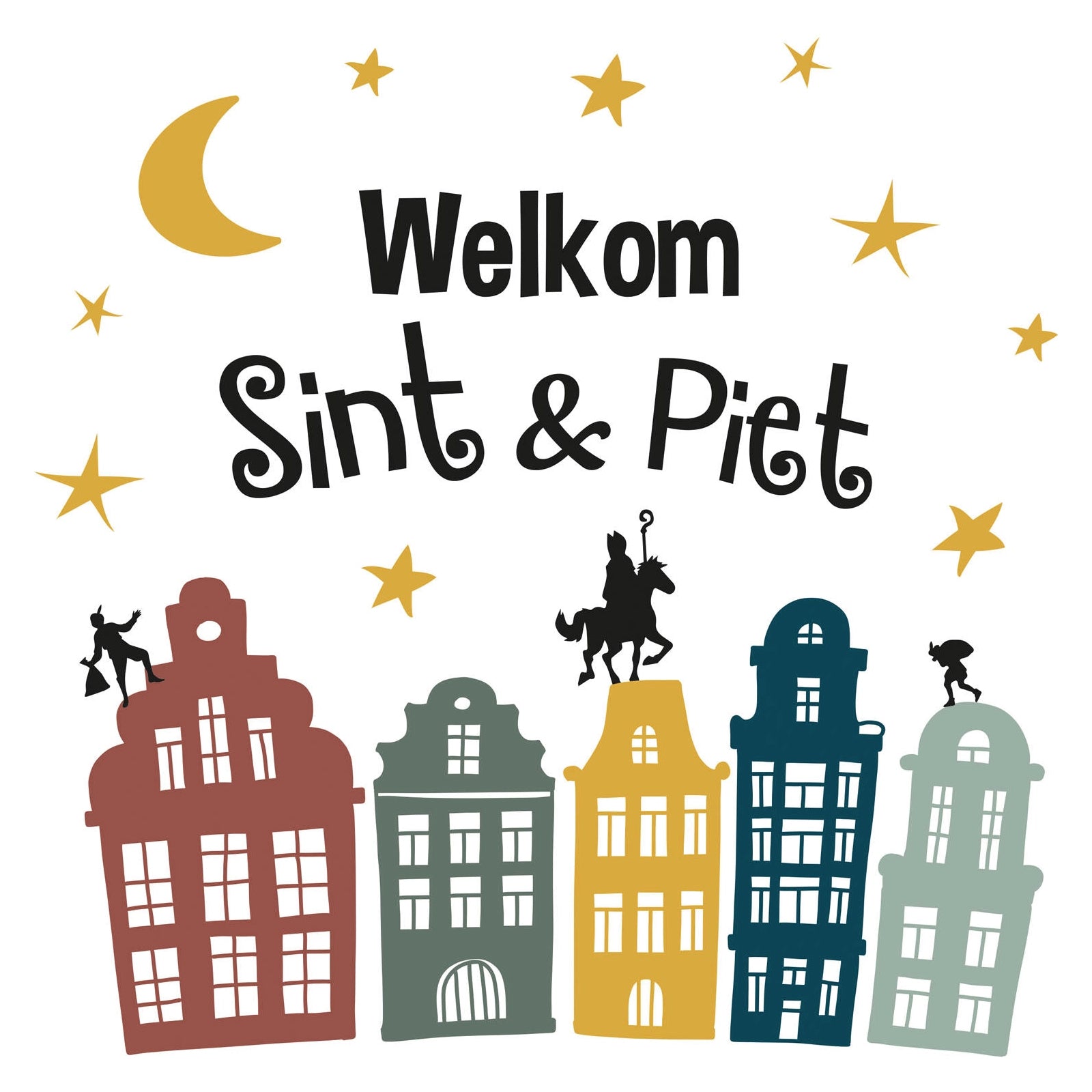 Raamstickers 'Welkom Sint & Piet'