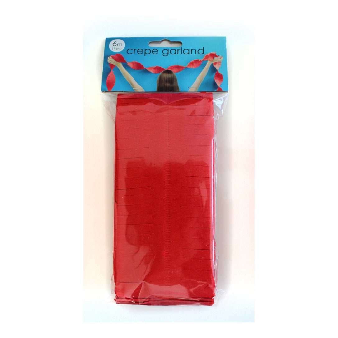 Rode Crêpe papier Slinger 6 meter