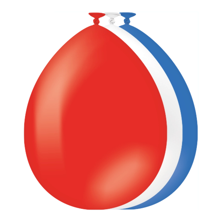 Rood, Wit, Blauwe ballonnen 25 stuks 30cm