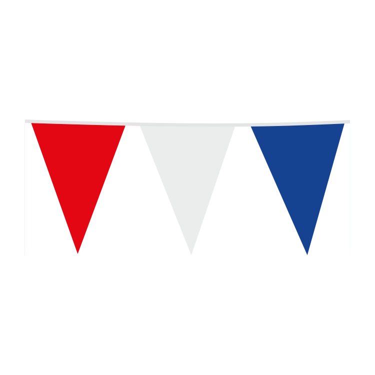 Rood, wit, blauwe vlaggenlijn XL 10 meter