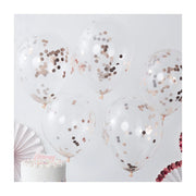 Rose Gouden folie Confetti ballonnen 5 stuks 30cm
