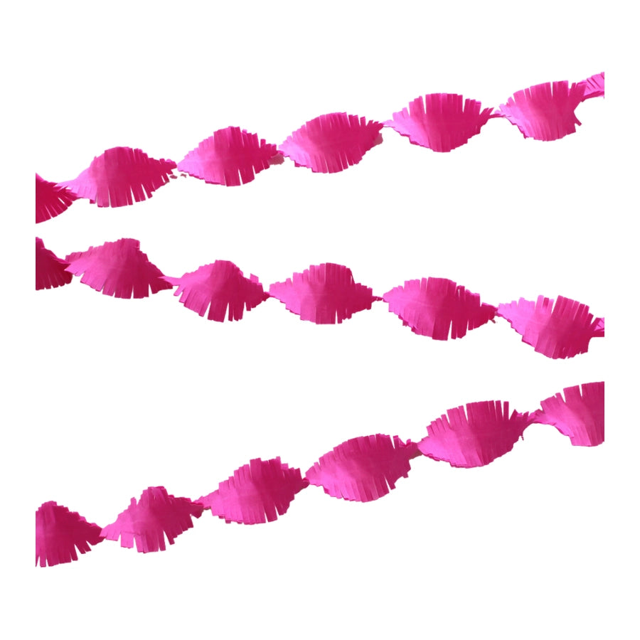 Roze Crêpe papier Slinger 6 meter