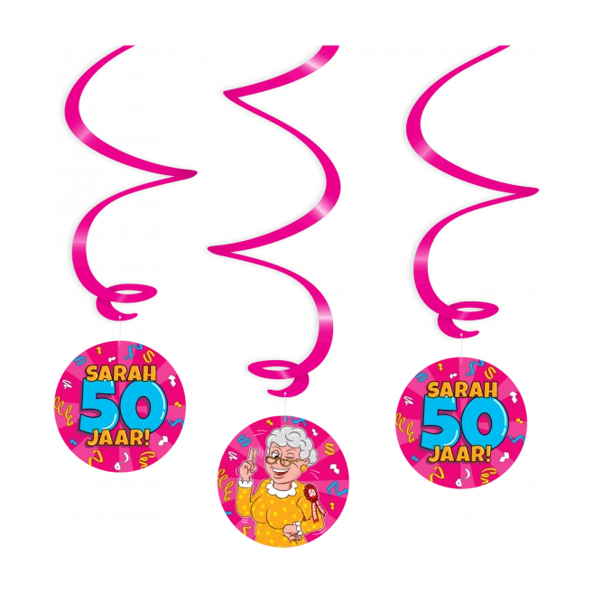 Sarah Cartoon - Swirl decoratie - 3 stuks