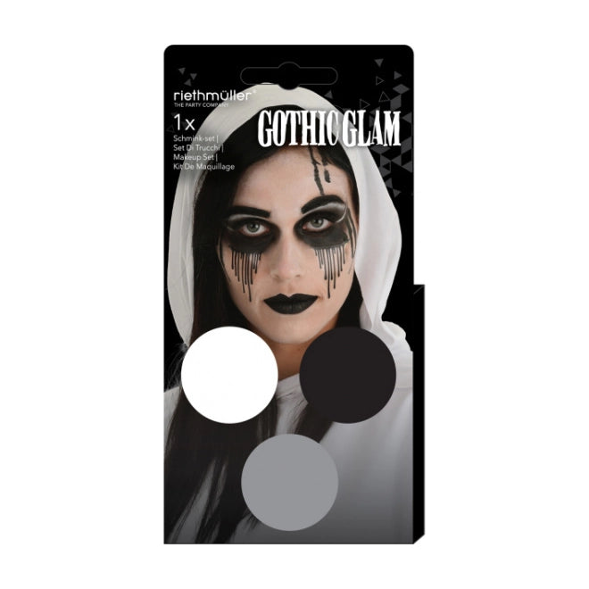 schminkset Gothic Glam zwart/zilver/wit