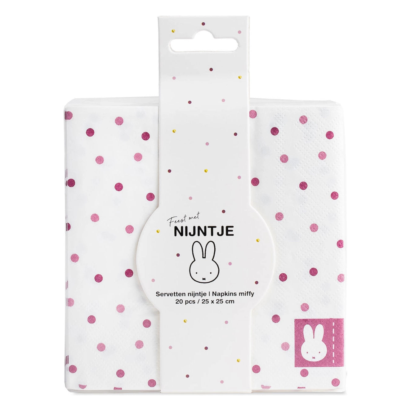 Servetten Nijntje baby Roze 25x25cm 20 stuks