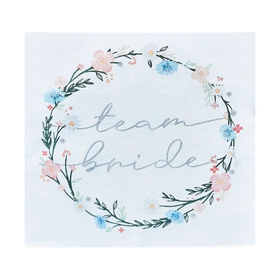 Servetten Team Bride Floral bloemen eco 16 stuks 33x33cm